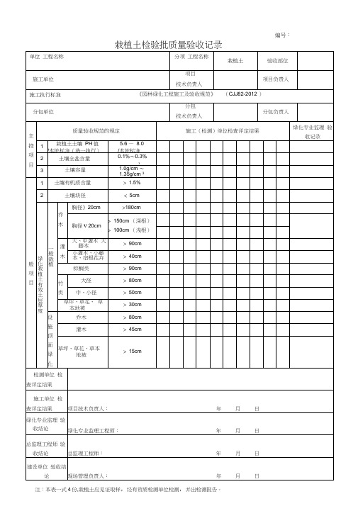 园林绿化工程施工及验收规范表格(全)