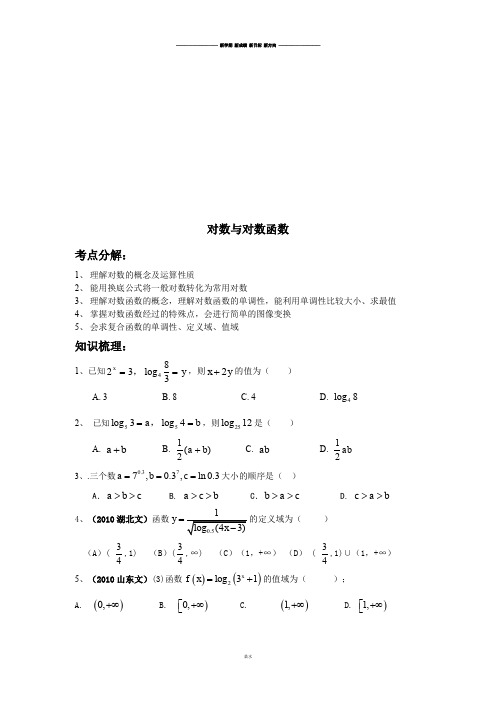 人教A版数学必修一7、对数与对数函数.docx