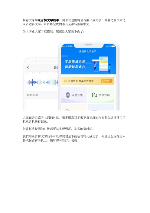 有什么软件能语音翻译成汉字