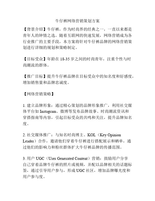 牛仔裤网络营销策划方案