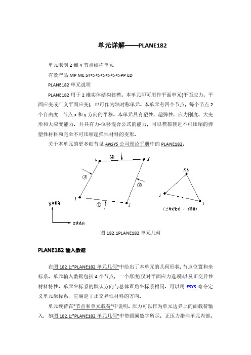 Ansys中文帮助-单元详解-PLANE182