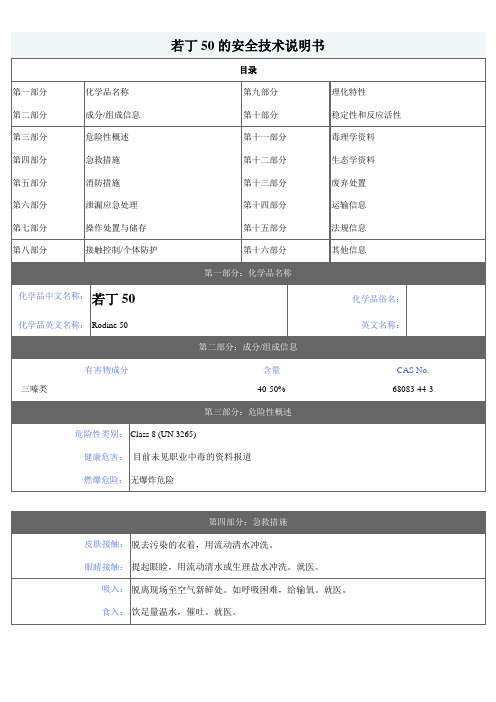 若丁50-MSDS