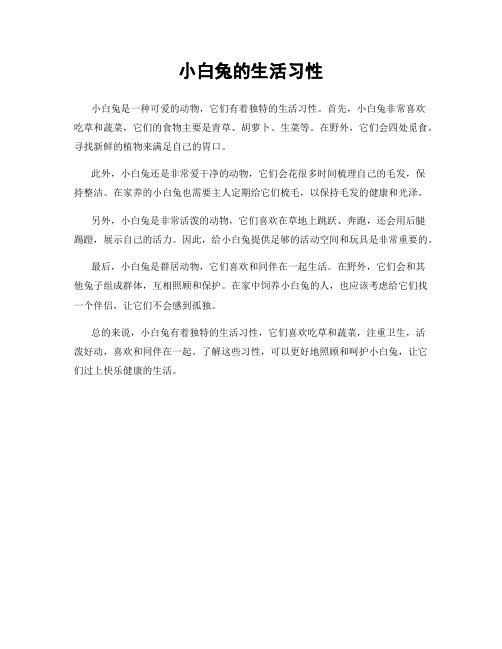 小白兔的生活习性