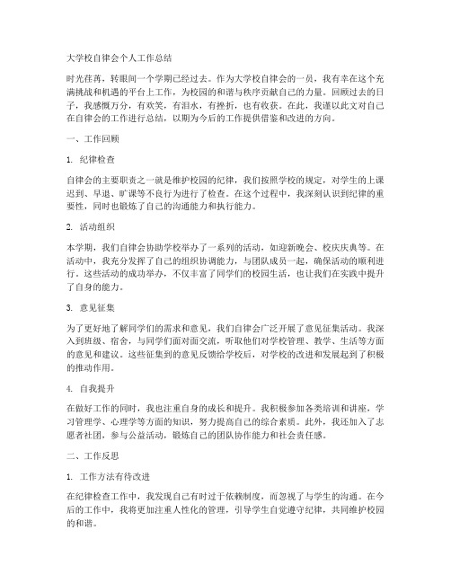 大学校自律会个人工作总结