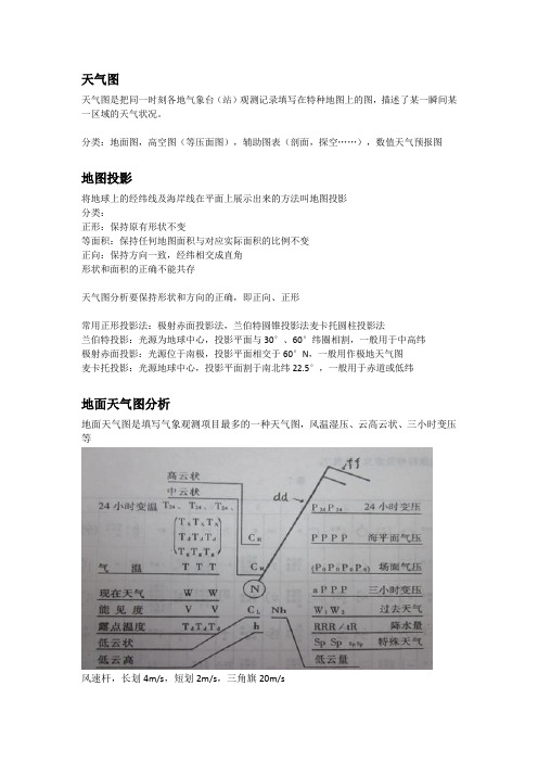 《天气学分析》复习总结