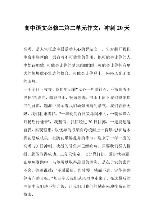 高中语文必修二第二单元作文:冲刺20天