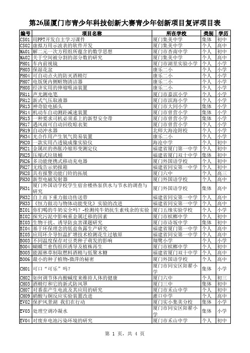 青少年科技创新项目