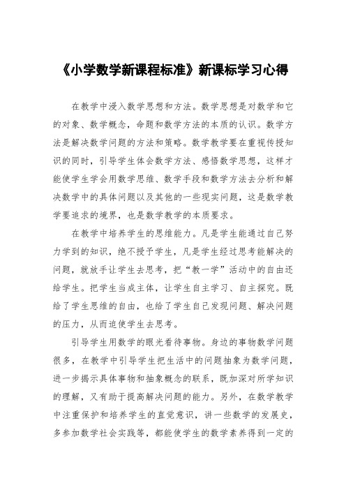 学习2022新课程标准心得体会八篇范文