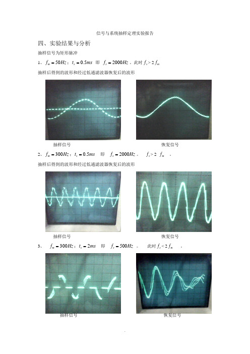 信号与系统抽样定理实验报告