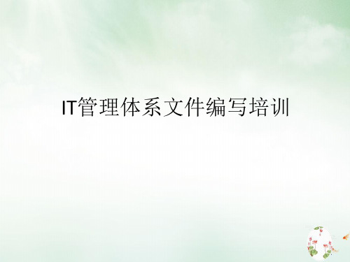 IT管理体系文件编写培训教材(PPT71页)