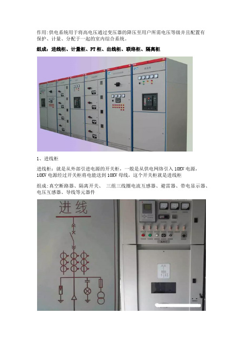 10KV配电室开关柜及其作用