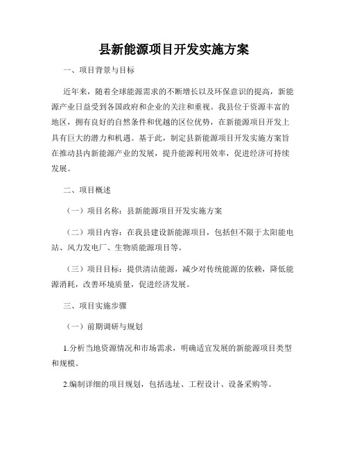 县新能源项目开发实施方案