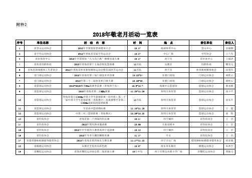 2018年敬老月活动一览表