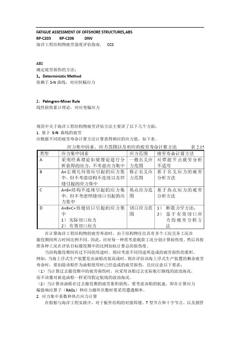 海洋工程结构疲劳规范