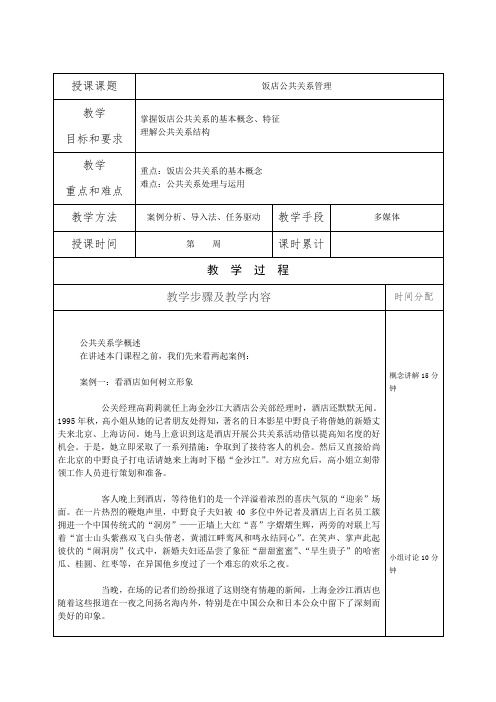 饭店公共关系管理(一)