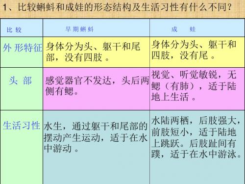 初中八年级生物上册 第7单元 第20章 第2节 动物的发育 P113讨论答案名师优质课件 (新版)苏科版