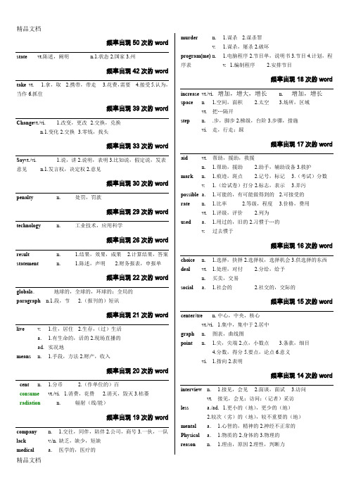 最新同等学力英语高频词汇(最新整理9页)