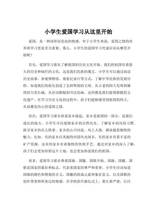 小学生爱国学习从这里开始