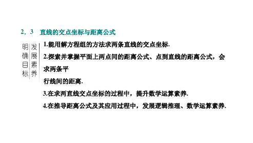 两条直线的交点坐标两点间的距离公式