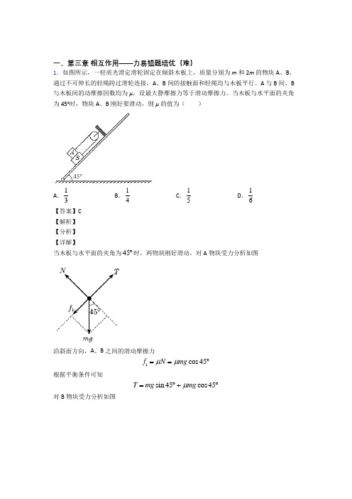 高一第三章 相互作用——力专题练习(解析版)