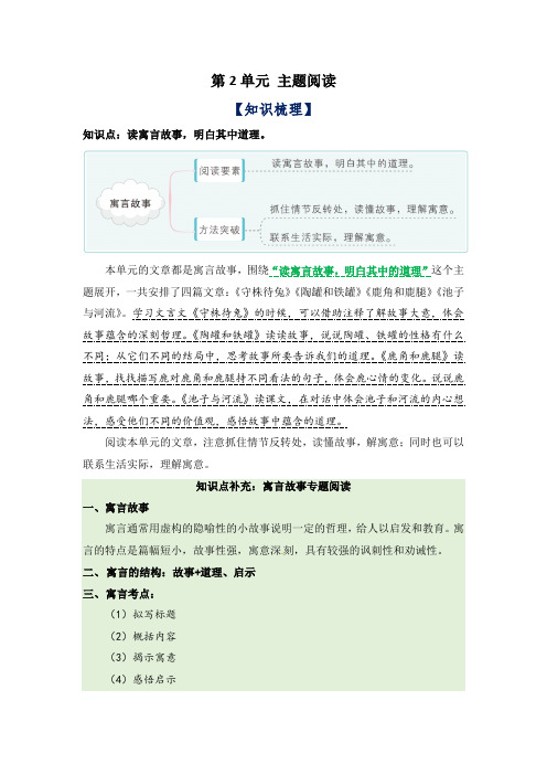 第2单元主题阅读(知识梳理+精选真题阅读)-2022-2023学年语文三年级下册(部编版)