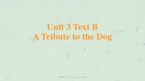 自考英语二 unit a tribute to the dog课件