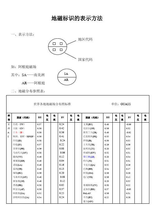 地磁标识的表示方法