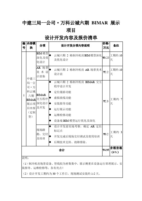 AR报价清单