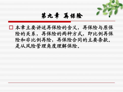 浙江工商大学保险学曹前进老师全套课件之九