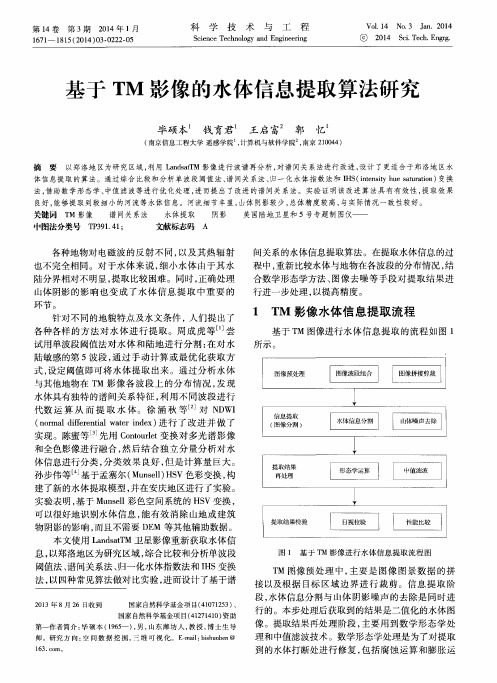 基于TM影像的水体信息提取算法研究