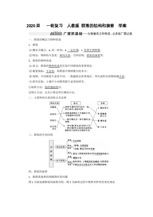 2020届   一轮复习  人教版 群落的结构和演替  学案.doc