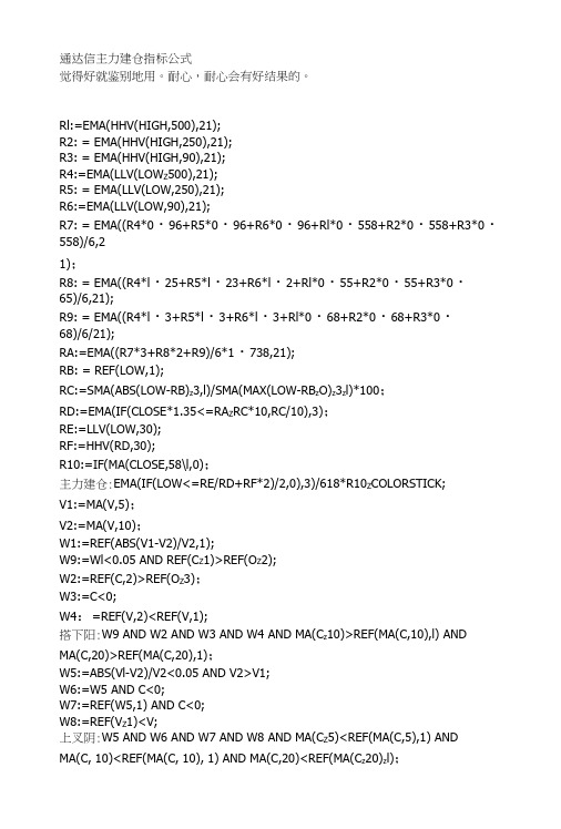 通达信指标公式源码主力建仓指标公式.docx