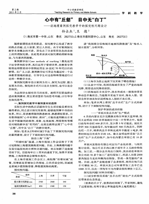 心中有“丘壑”  目中无“白丁”——谈地理案例探究教学中的探究性问题设计