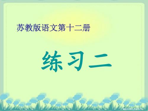 苏教版语文12册练习二