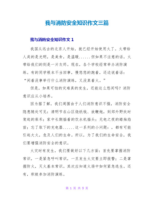 我与消防安全知识作文三篇