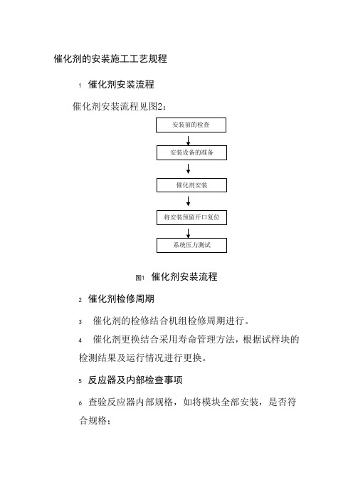 催化剂的安装施工工艺规程