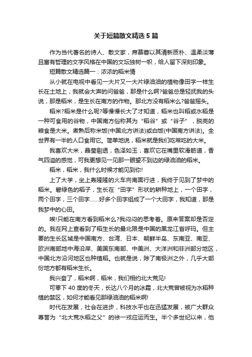 关于短篇散文精选5篇