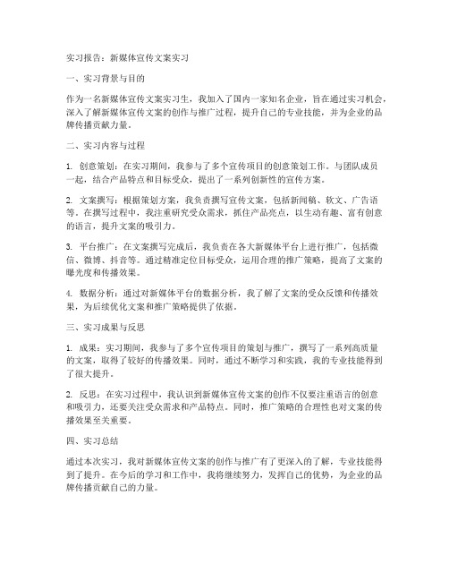 实习报告新媒体宣传文案