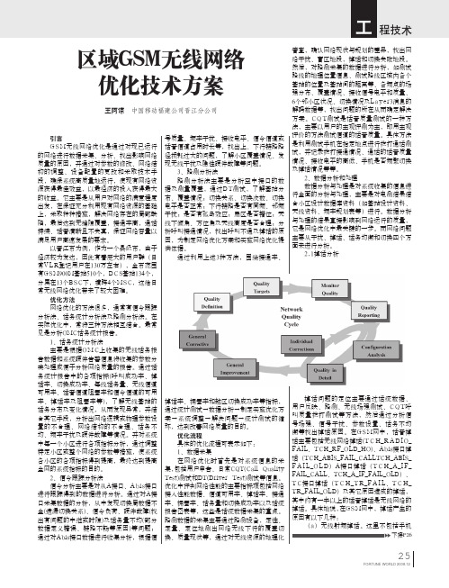 区域GSM无线网络优化技术方案