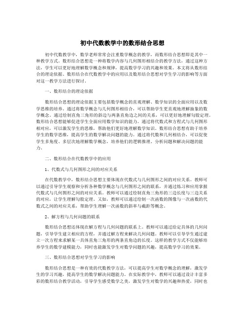 初中代数教学中的数形结合思想