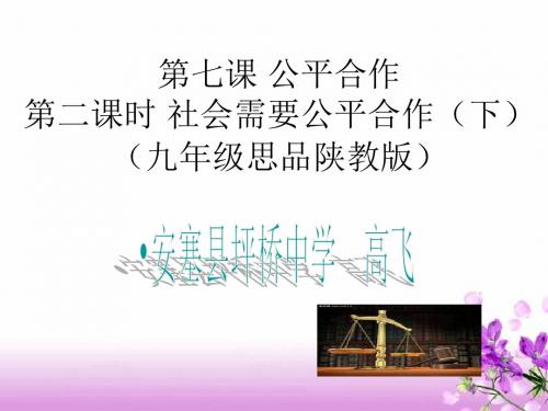 思想品德:7.2《社会需要公平合作》课件(陕教版九年级)