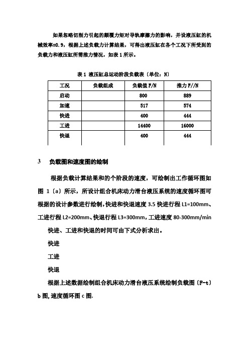 液压传动系统设计与计算-说明书