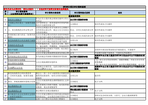 UFI审计材料清单(完整版)