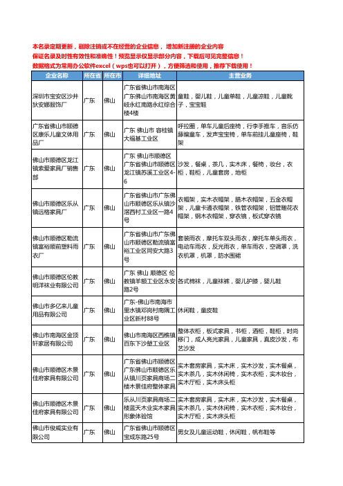 新版广东省佛山儿童鞋工商企业公司商家名录名单联系方式大全45家