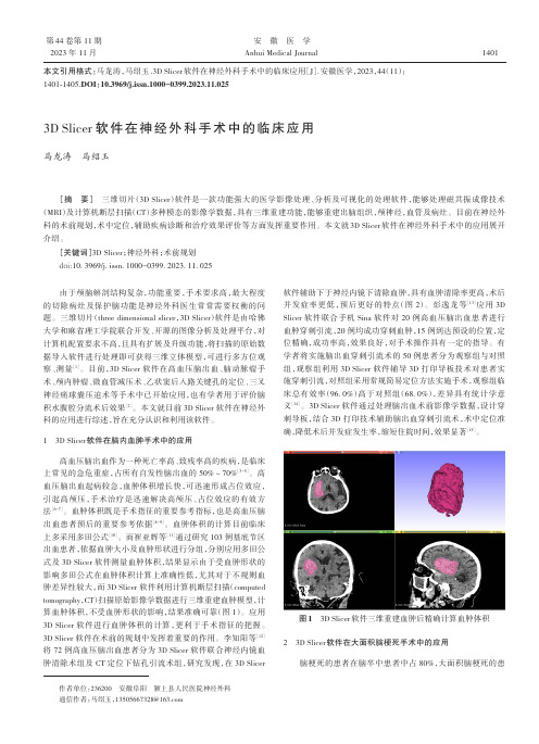 3D_Slicer软件在神经外科手术中的临床应用