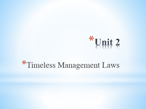 Unit 2 Timeless Management Laws 财经专业英语教程(第四版)课件