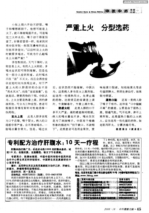 严重上火 分型选药