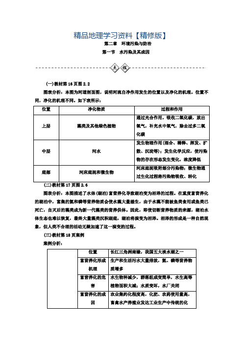 精修版【人教版】地理选修六：2.1《水污染及其成因》同步练习(含答案)