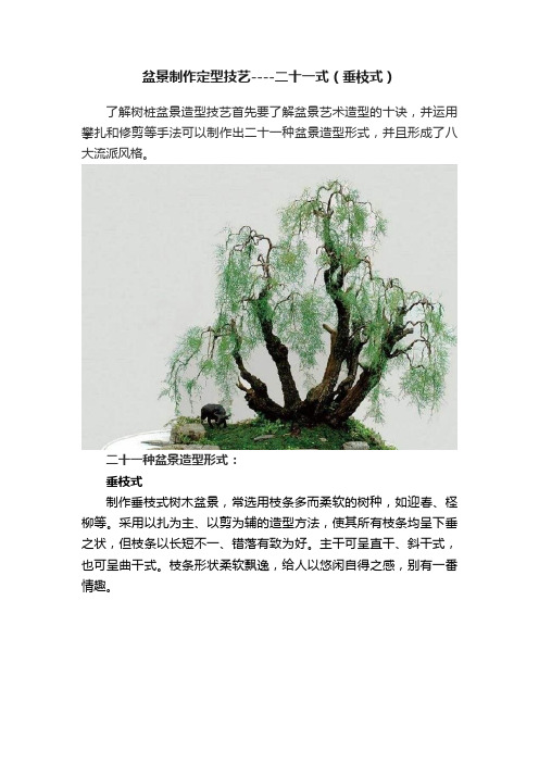 盆景制作定型技艺----二十一式（垂枝式）