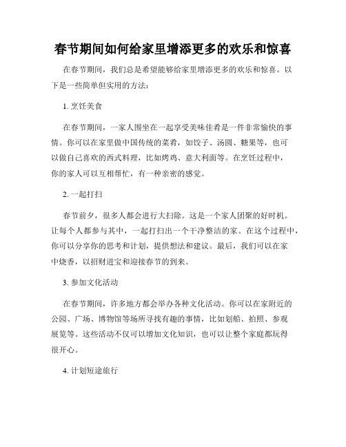 春节期间如何给家里增添更多的欢乐和惊喜